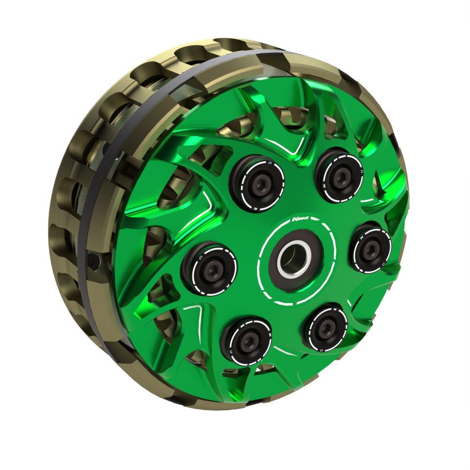 FZA024V - Verde • Frizione antisaltellamento regolabile "Thunder" con campana