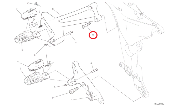 FotoKit viti supporto pedane passeggero M8x35