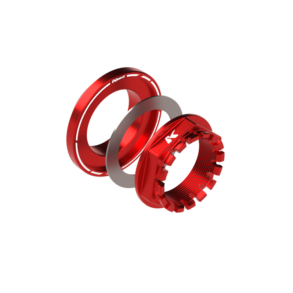 DM38X1.5R - RED • Rear wheel nut with conical spacer M38x1.5