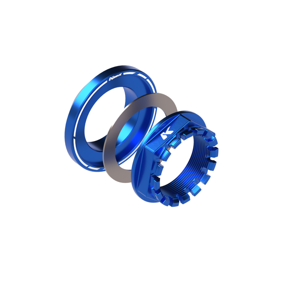 DM38X1.5B - BLUE • Rear wheel nut with conical spacer M38x1.5