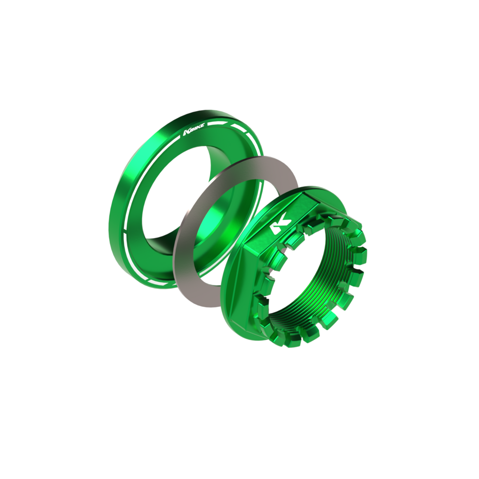 DM38X1.5V - GREEN • Rear wheel nut with conical spacer M38x1.5