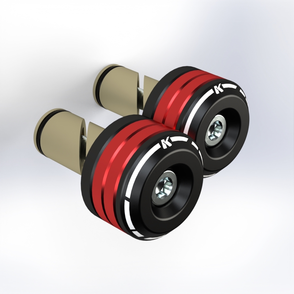 CONT2CKITR - RED • Set handlebar ends bicolore