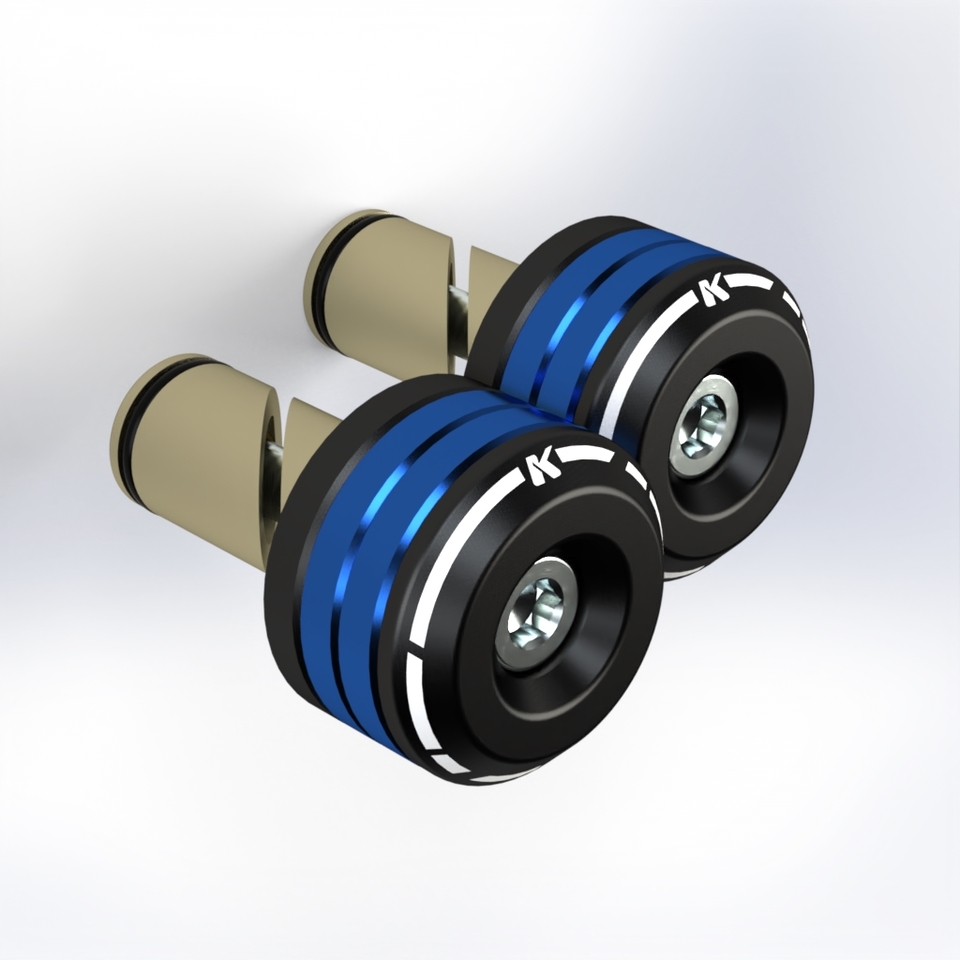 CONT2CKITB - BLUE • Set handlebar ends bicolore