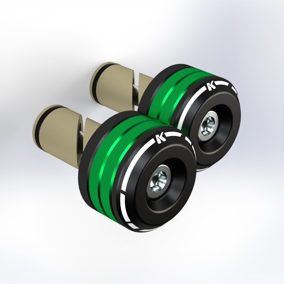 CONT2CKITV - GREEN • Set handlebar ends bicolore