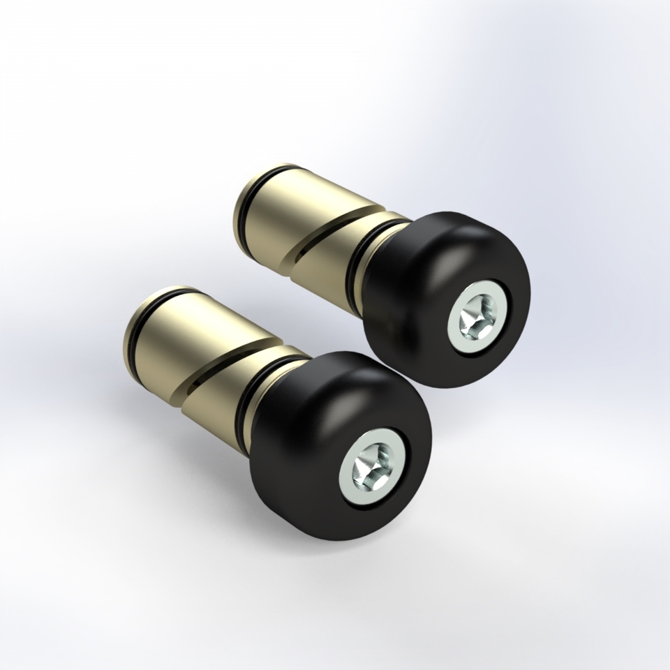 Set handlebar ends in plastic