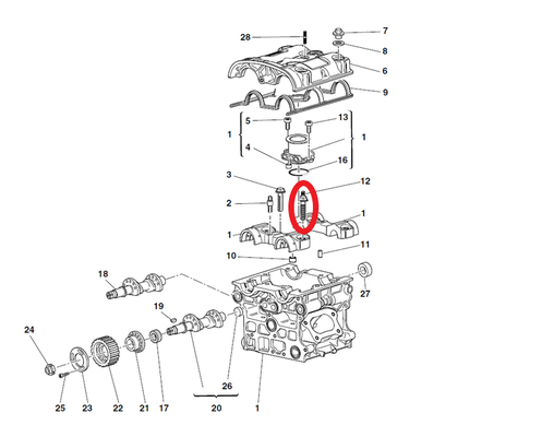 FotoCamshaft holding screw M8x33 in titanium