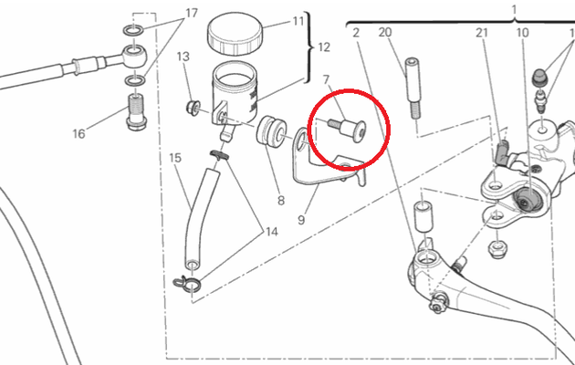 FotoBrake / clutch fluid tank screw