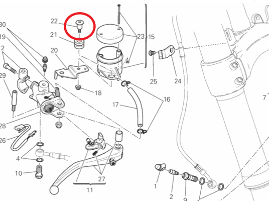 FotoBrake / clutch fluid tank screw